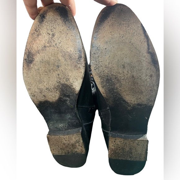 FREE PEOPLE X Faryl Robin RARE Caspian Black Over Knee Lace Up Boots Size 10 - Picture 12 of 14